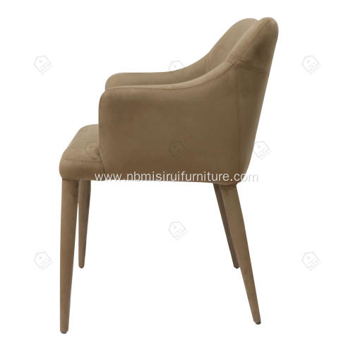 Khaki imported microfiber leather dining chairs